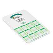 Magnet Flexible Votre Calendrier Vert Marqué 2021 (Côté Droit)