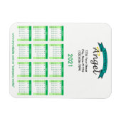 Magnet Flexible Votre Calendrier Vert Marqué 2021 (Horizontal)