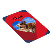 Magnet Flexible Votre chien Photo dans Red Heart Nom Frame Love (Côté Droit)