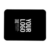 Magnet Flexible Votre logo avec code QR et texte modifiables (Horizontal)