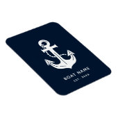 Magnet Flexible Votre nom de bateau Ancre Bleue  (Côté Droit)