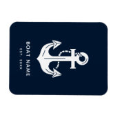 Magnet Flexible Votre nom de bateau Ancre Bleue  (Horizontal)