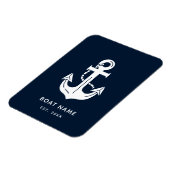 Magnet Flexible Votre nom de bateau Ancre Bleue  (Côté Gauche)