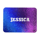 Magnet Flexible Votre nom Nuances de bleu & violet (Horizontal)