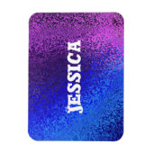 Magnet Flexible Votre nom Nuances de bleu & violet (Vertical)