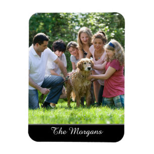 Magnet Flexible Votre photo et nom, ou message, en blanc