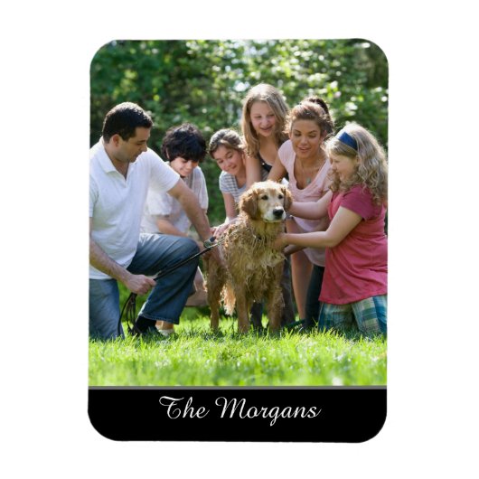 Magnet Flexible Votre photo et nom, ou message, en blanc (Vertical)