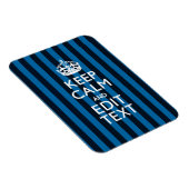 Magnet Flexible Votre texte sur Garder Calme Bleu Stripes (Côté Droit)