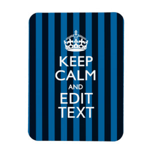 Magnet Flexible Votre texte sur Garder Calme Bleu Stripes
