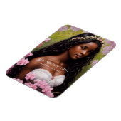 Magnet Flexible Vous Êtes Belle Femme Noire Fleurs Roses (Côté Gauche)