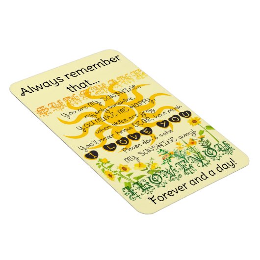 Magnet Flexible Vous Êtes Mon Soleil (Côté Droit)