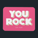Magnet Flexible Vous Rock Merci rose<br><div class="desc">VOUS ROCK vient de dire - parfait pour faire savoir à quelqu'un à quel point ils sont géniaux! Aussi une façon unique de dire merci.</div>