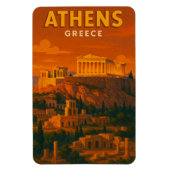 Magnet Flexible Voyage à Athènes Grèce Rétro (Vertical)