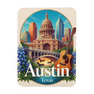 Magnet Flexible Voyage à Austin Texas Capitole États-Unis