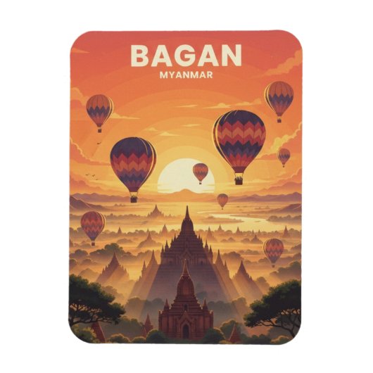Magnet Flexible Voyage à Bagan Myanmar (Vertical)