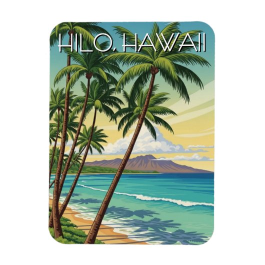 Magnet Flexible Voyage à Hilo Hawaii Vintage (Vertical)