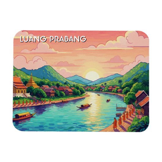 Magnet Flexible Voyage à Luang Prabang au Laos (Horizontal)