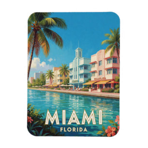 Magnet Flexible Voyage à Miami Floride Art Déco