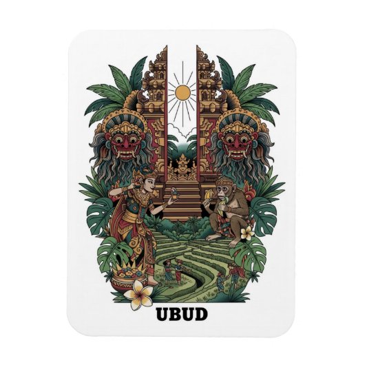 Magnet Flexible Voyage à Ubud Bali Indonésie (Vertical)