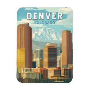 Magnet Flexible Voyage Art Vintage Denver Colorado
