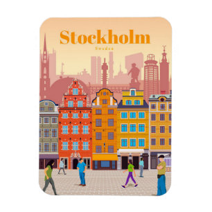 Magnet Flexible Voyage Art Voyage à Stockholm