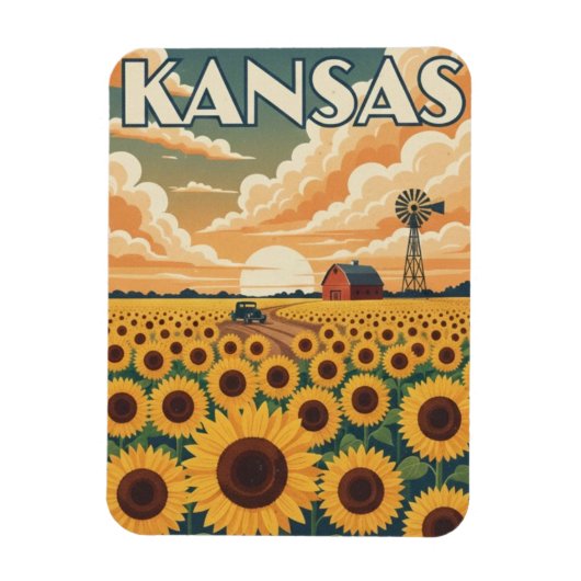 Magnet Flexible Voyage au Kansas (Vertical)