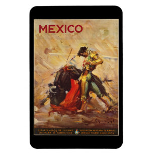 Magnet Flexible Voyage au Mexique Vintage Matador de Tauromachie