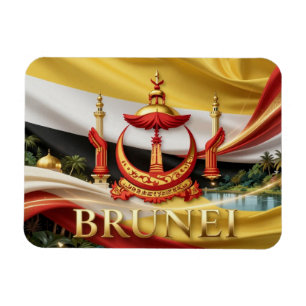 Magnet Flexible Voyage au patrimoine du drapeau de BRUNEI