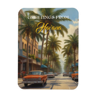 Magnet Flexible Voyage Cuba vintage - Salutations de La Havane
