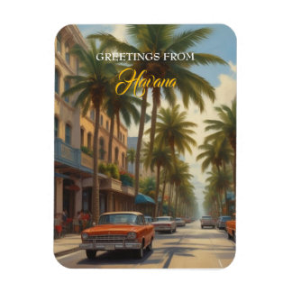 Magnet Flexible Voyage Cuba vintage - Salutations de La Havane