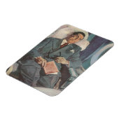 Magnet Flexible Voyage d'affaires vintage, lecture dans l'avion (Côté Gauche)