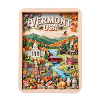 Magnet Flexible Voyage d'automne dans le Vermont, monuments nature