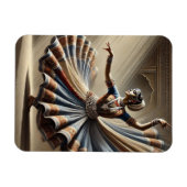 Magnet Flexible Voyage de danseuse indienne Kathak (Horizontal)