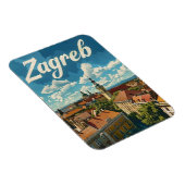 Magnet Flexible Voyage de Zagreb Vintage (Côté Droit)