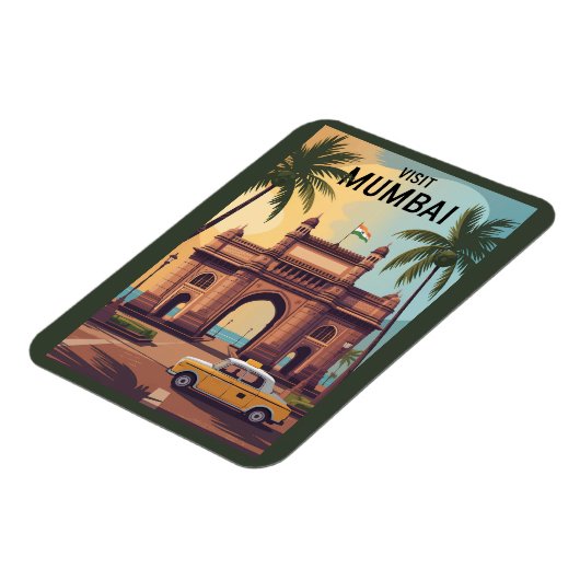 Magnet Flexible Voyage d'illustrations à Mumbai India Gateway of I (Côté Gauche)