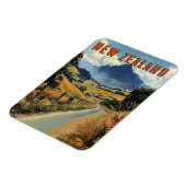Magnet Flexible Voyage en Nouvelle-Zélande vintage (Côté Gauche)