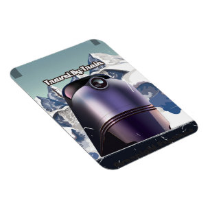 Magnet Flexible Voyage en train art vintage de science-fiction