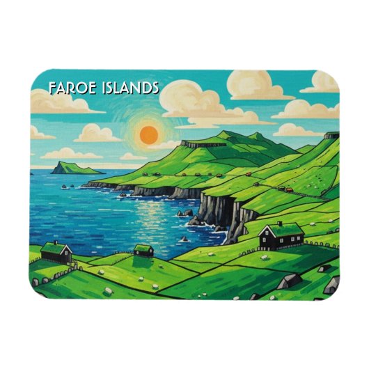 Magnet Flexible Voyage Îles Féroé Danemark (Horizontal)