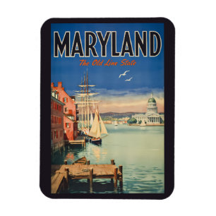 Magnet Flexible Voyage Illustration Picturale Maryland Annapolis