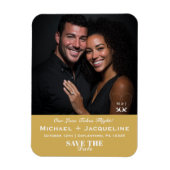 Magnet Flexible Voyage Mariage Or Élégant Photo Enregistrer la Dat (Vertical)