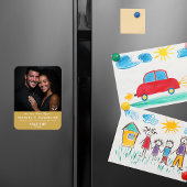 Magnet Flexible Voyage Mariage Or Élégant Photo Enregistrer la Dat