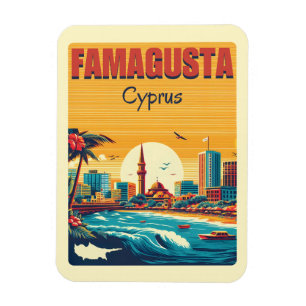 Magnet Flexible Voyage Rétro Famagusta Beach Chypre cadeaux