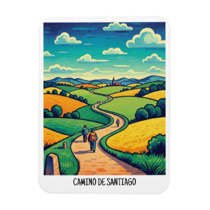 Magnet Flexible Voyage sur le chemin de Saint-Jacques