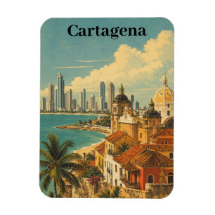 Magnet Flexible Voyage Vintage Carthagène Colombie Caraïbes 