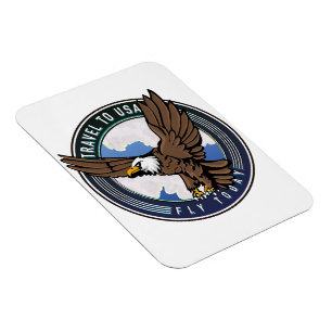 Magnet Flexible Voyager aux États-Unis Logo Fly today