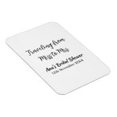 Magnet Flexible Voyager douche nuptiale ajouter nom date de manque (Côté Droit)