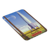 Magnet Flexible Voyagez dans l'Univers art spatial rétro. (Côté Droit)