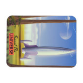 Magnet Flexible Voyagez dans l'Univers art spatial rétro. (Horizontal)