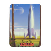 Magnet Flexible Voyagez dans l'Univers art spatial rétro. (Vertical)