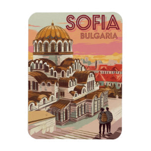 Magnet Flexible Voyagez Sofia, Bulgarie cadeaux vintage et souveni